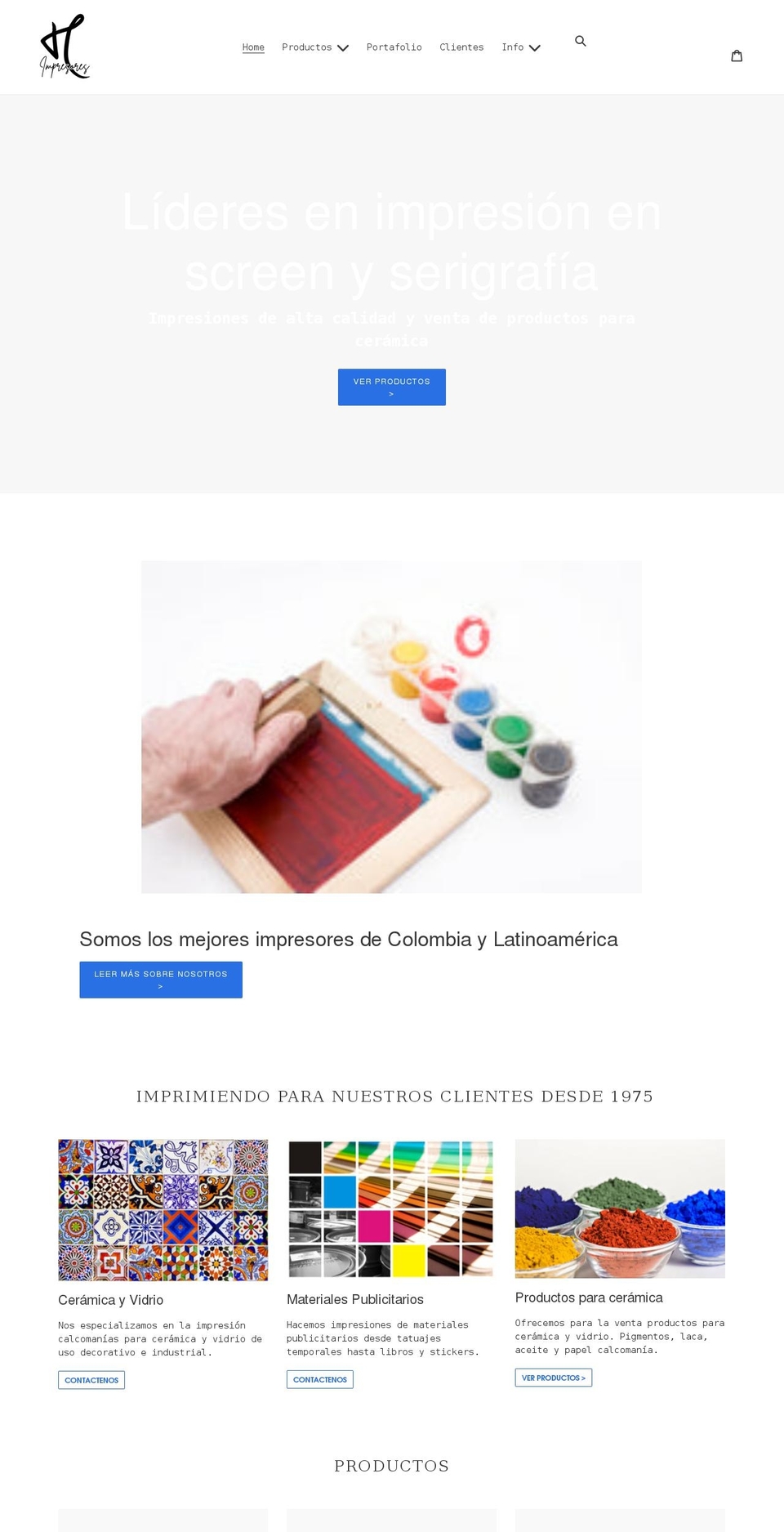 hlimpresores.net shopify website screenshot