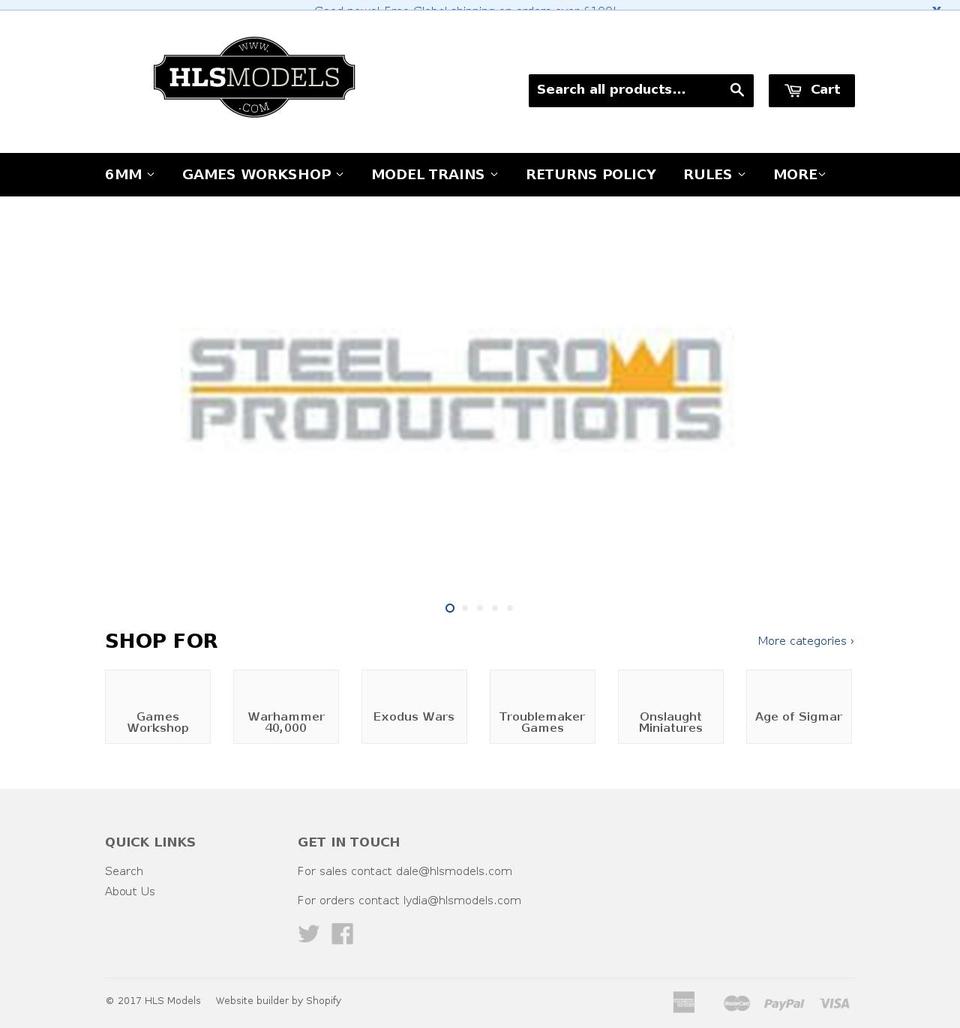 hlsmodels.com shopify website screenshot