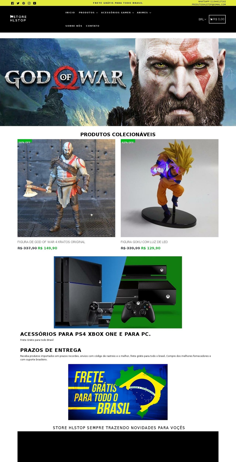 hlstop.com shopify website screenshot