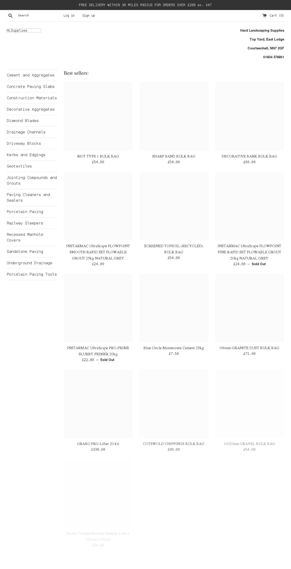 hlsupplies.uk shopify website screenshot