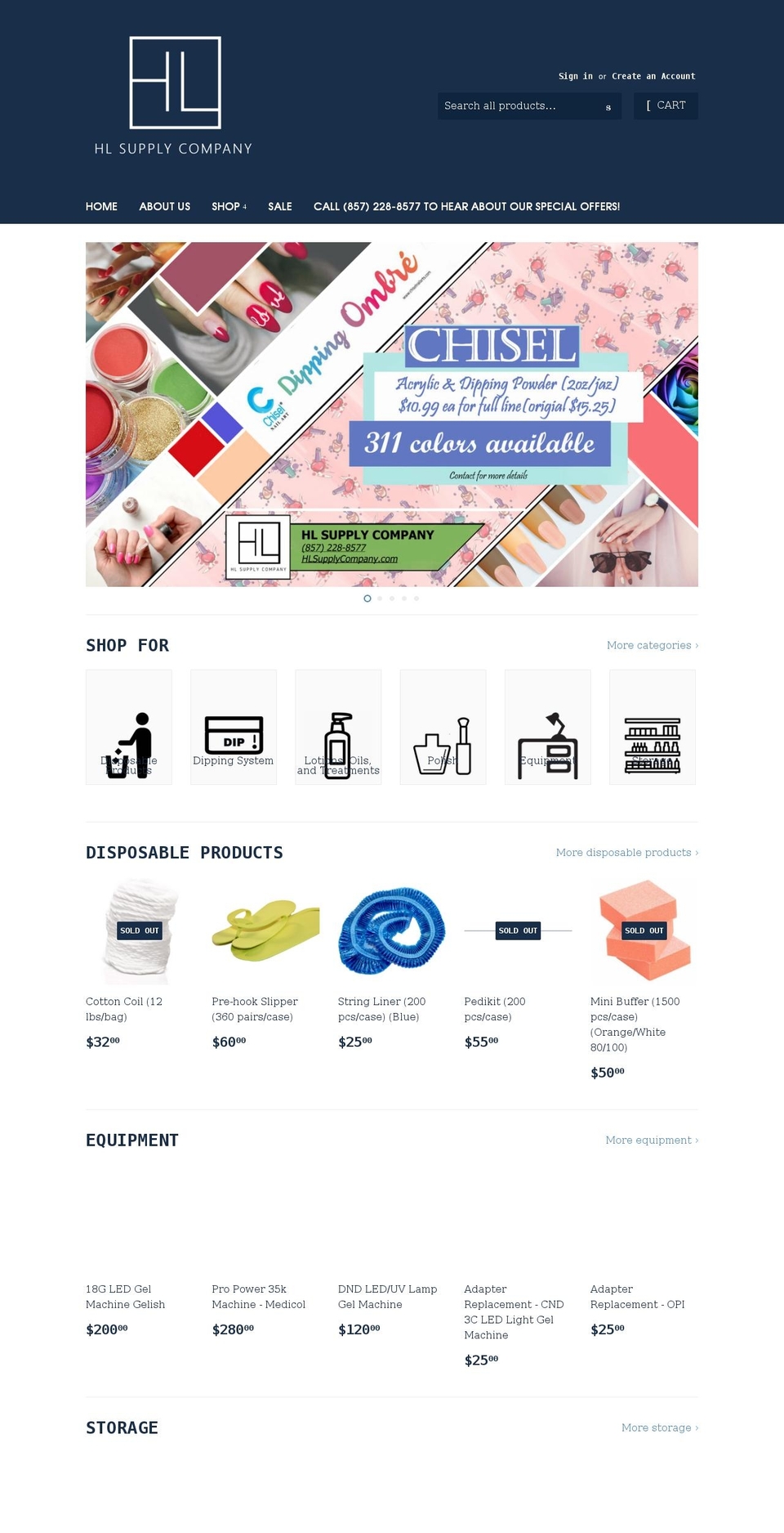 hlsupplycompany.com shopify website screenshot