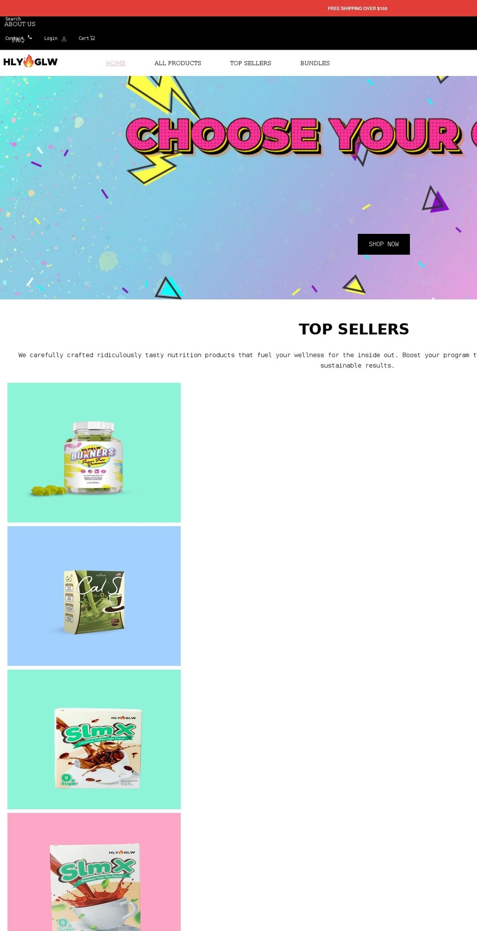 hlyglw.com shopify website screenshot