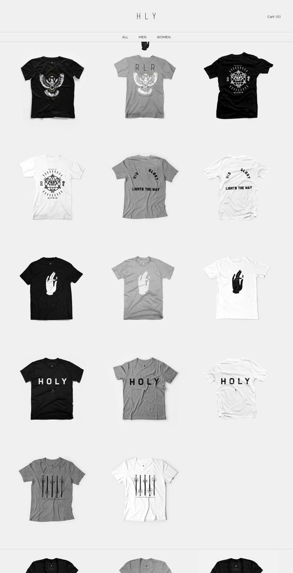 hlyrlr.com shopify website screenshot