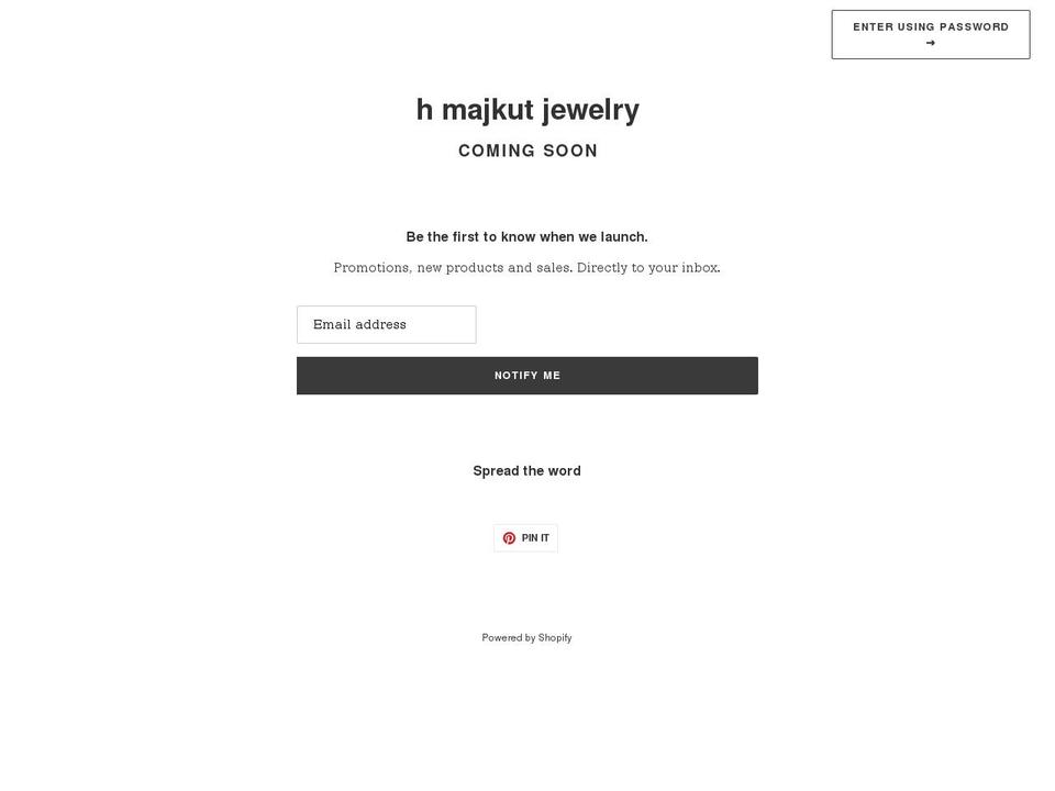 hmajkutjewelry.com shopify website screenshot