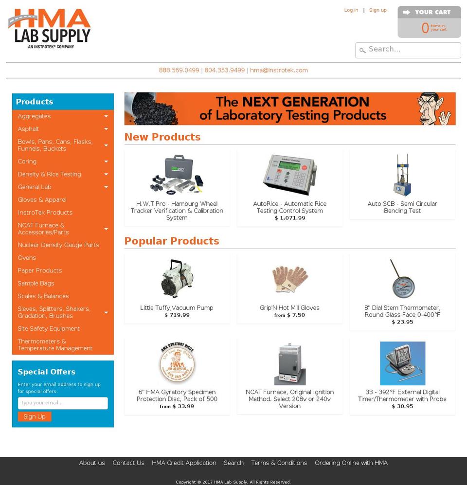 hmalabsupply.com shopify website screenshot