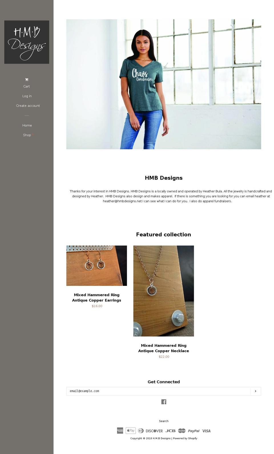 hmbdesigns.net shopify website screenshot