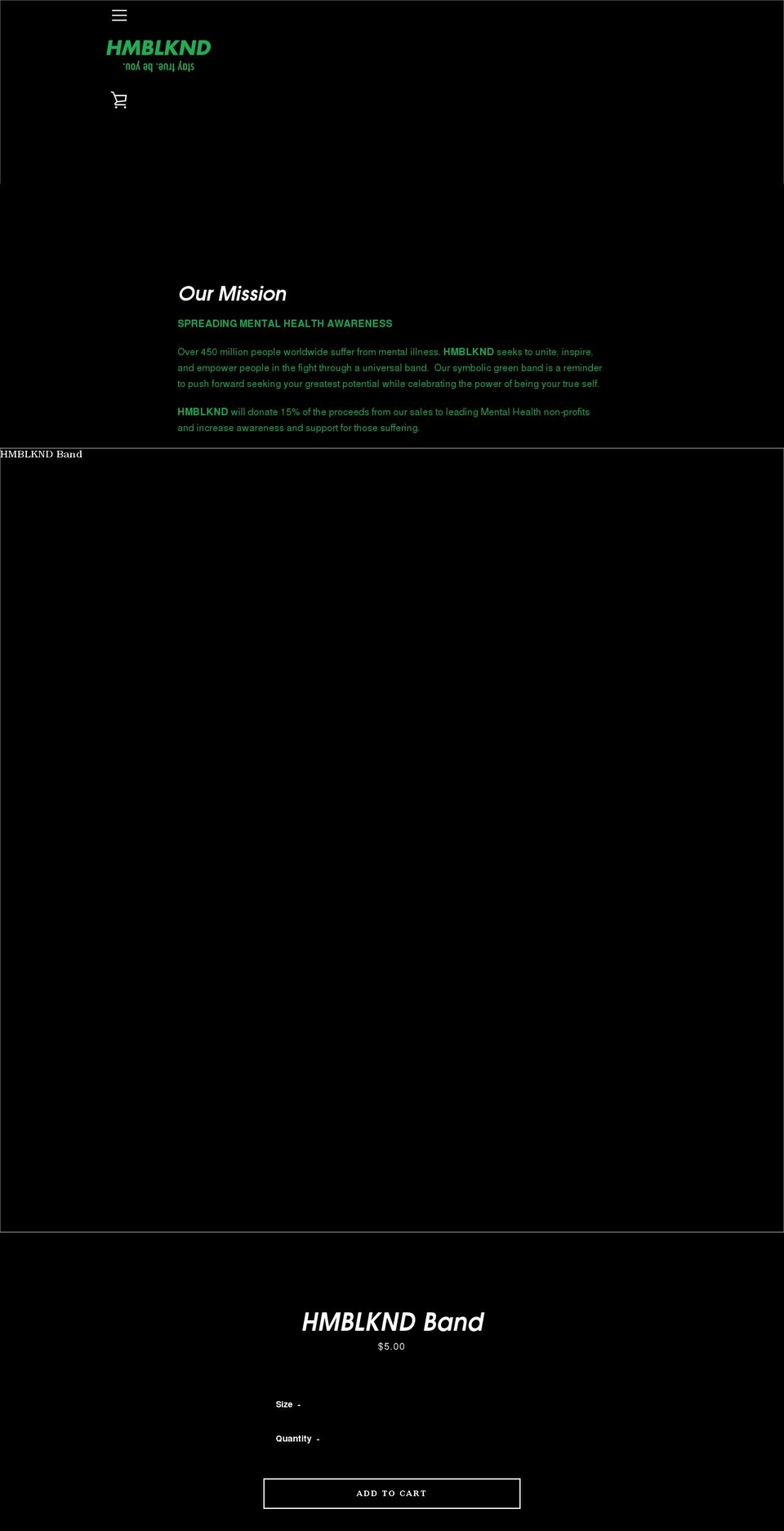 hmblknd.com shopify website screenshot