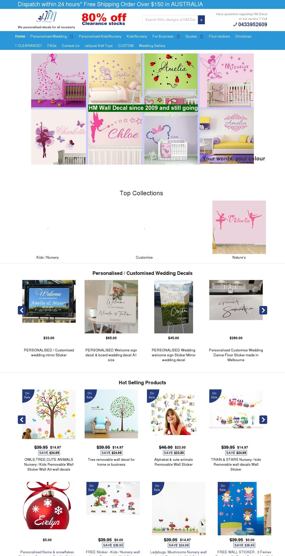 hmdecal.com.au shopify website screenshot
