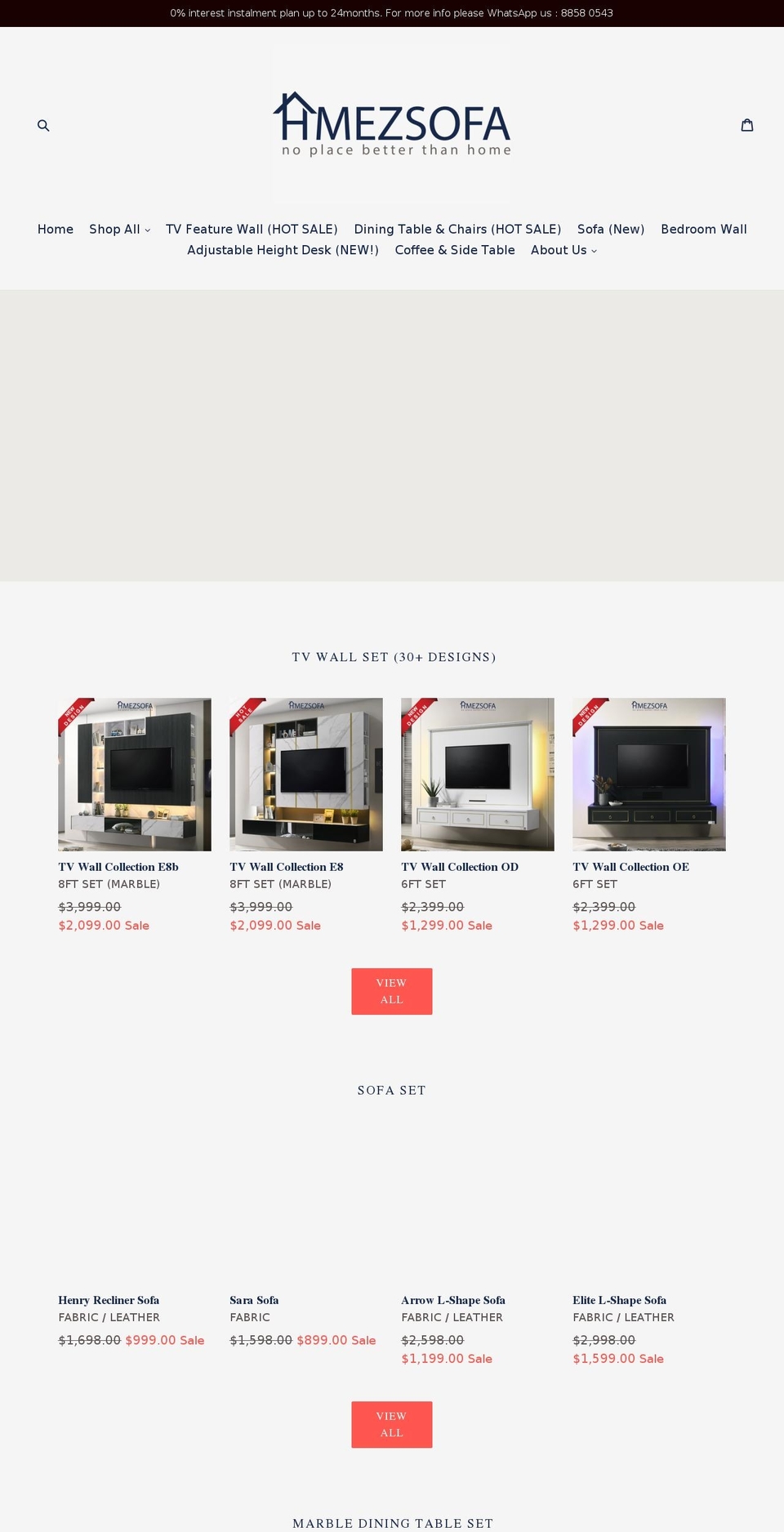 hmezsofa.com — Shopify storefront screenshot