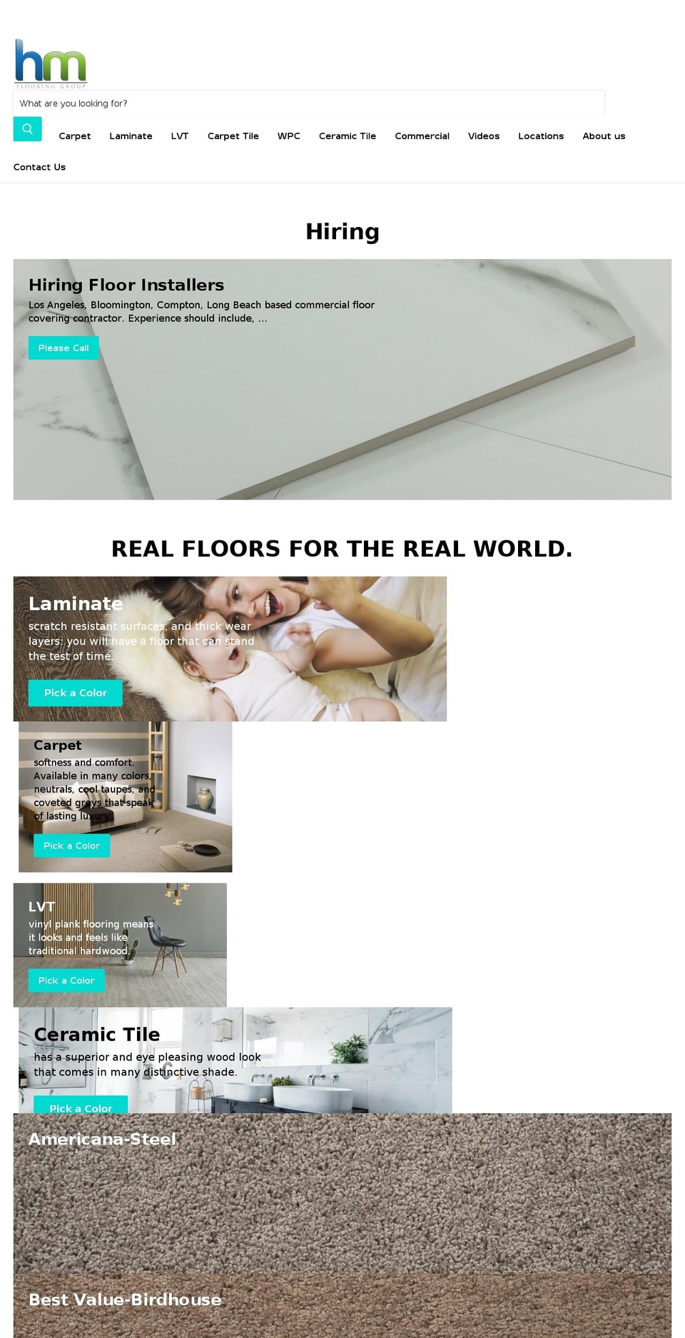 hmflooringgroup.com shopify website screenshot