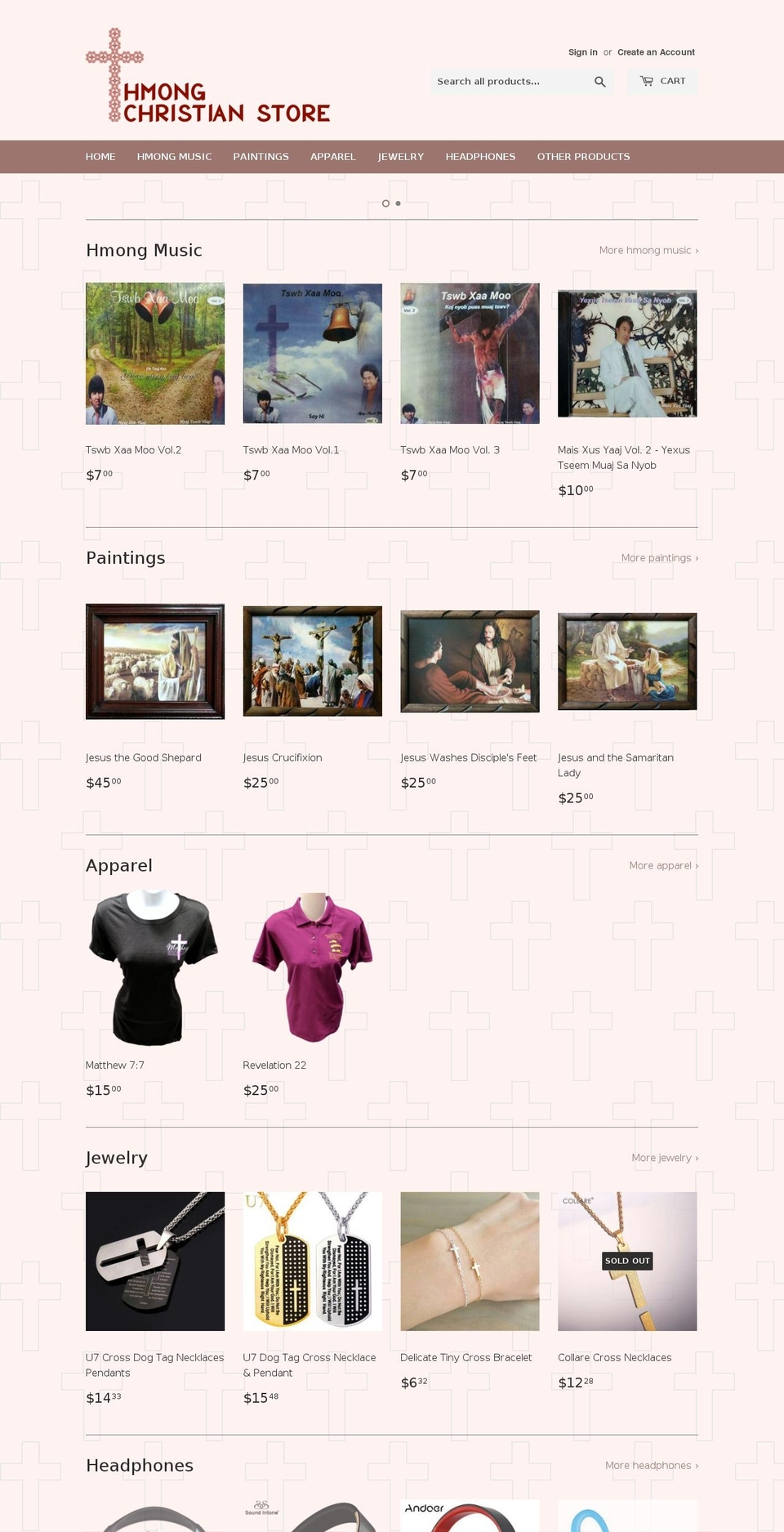 hmongchristianstore.com — Shopify storefront screenshot