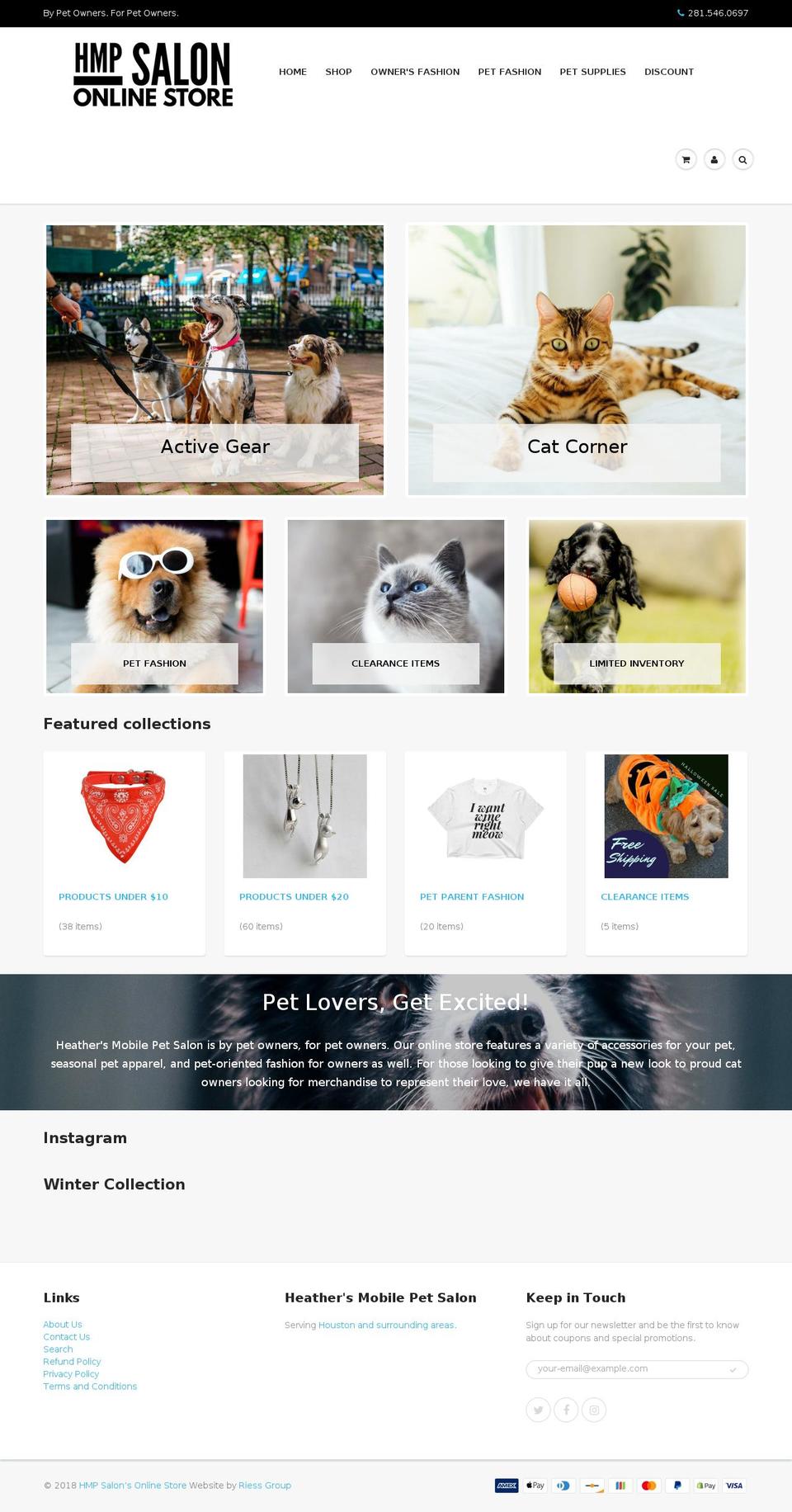hmpsalon.com — Shopify storefront screenshot
