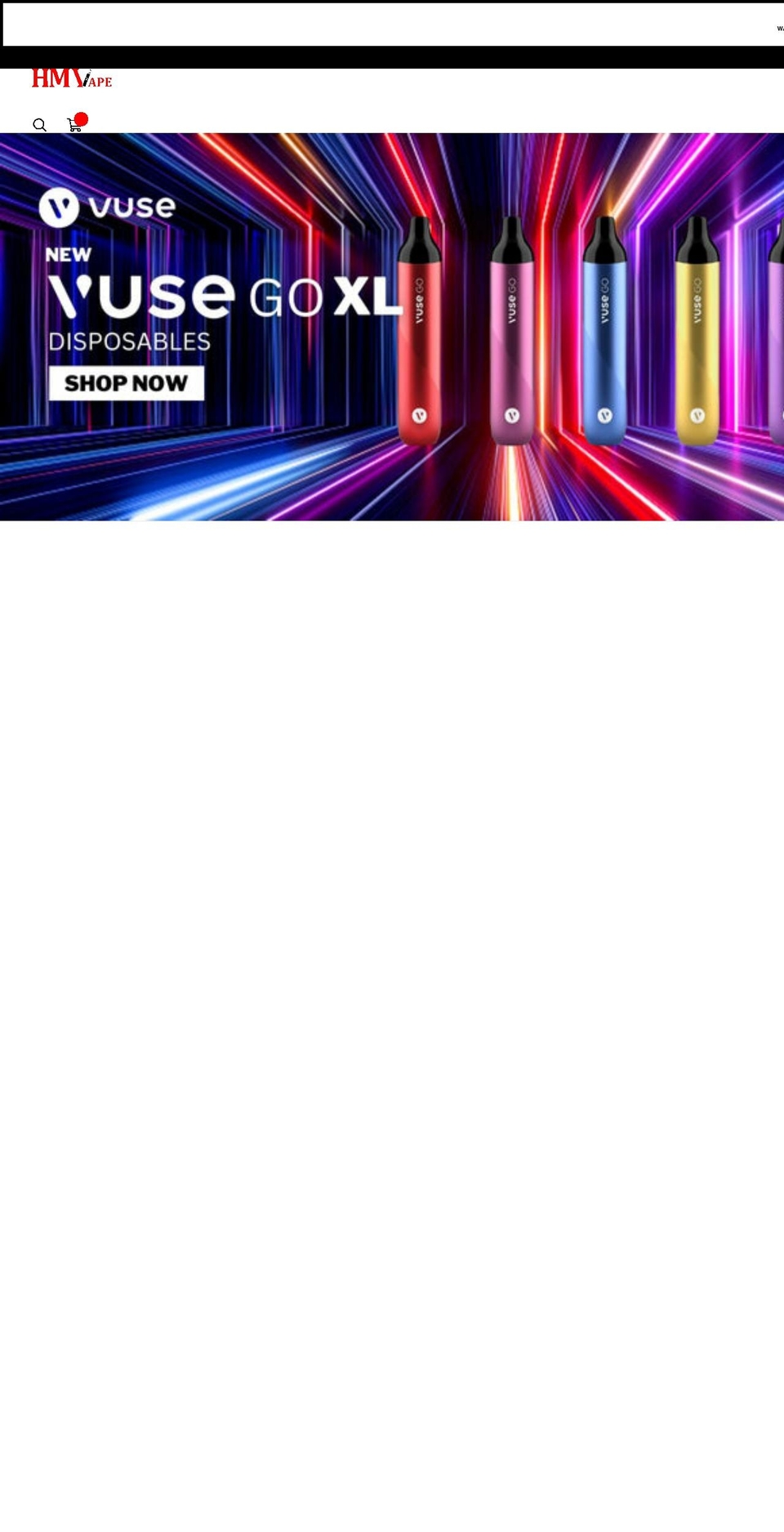 hmvape.ca shopify website screenshot