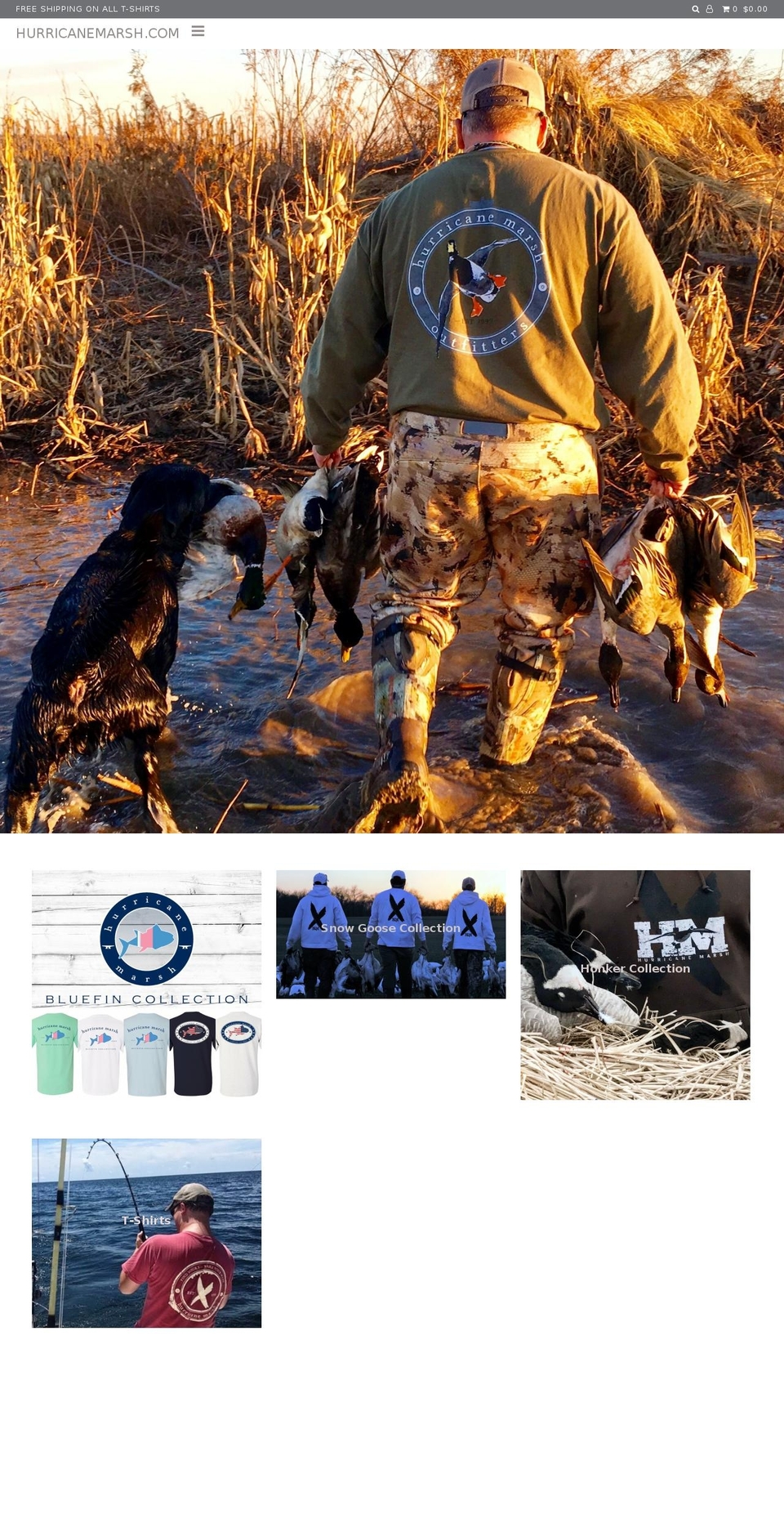 hmwaterfowl.com shopify website screenshot