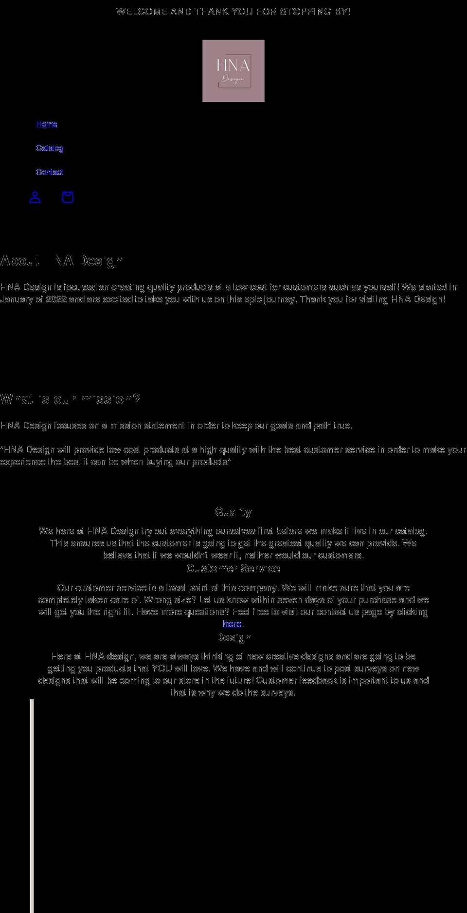 hnadesign.com shopify website screenshot
