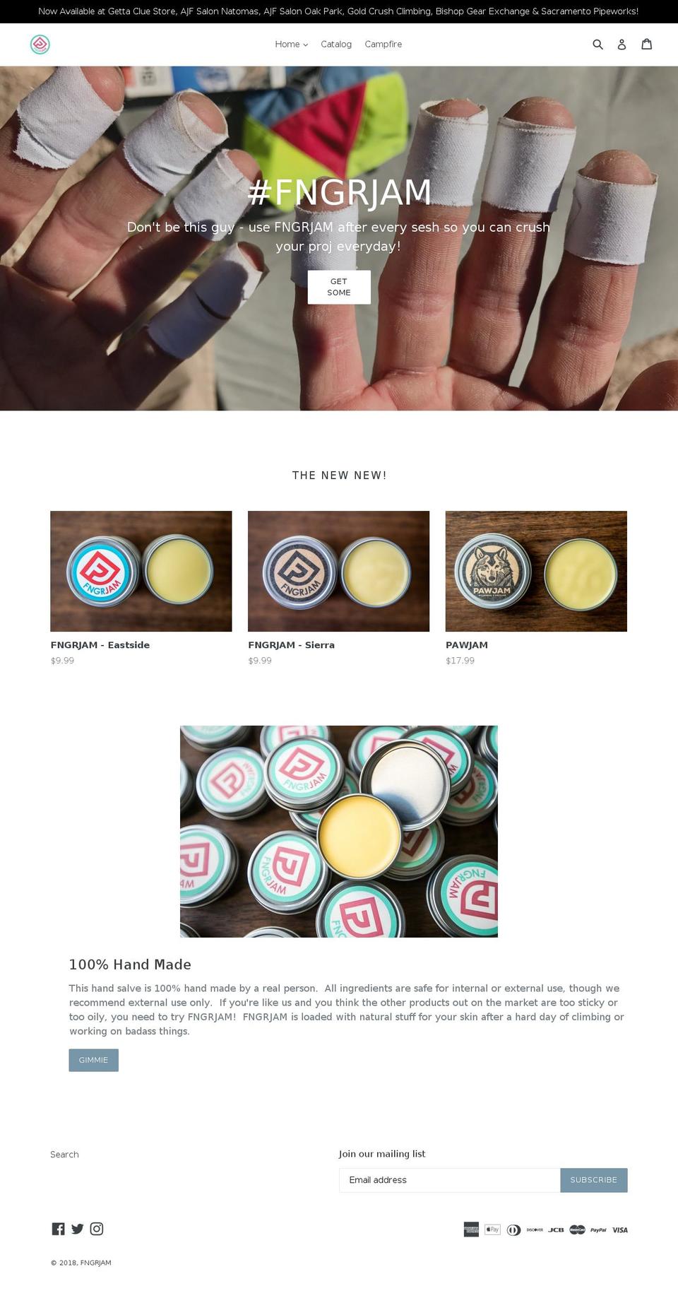 hndjam.com — Shopify storefront screenshot