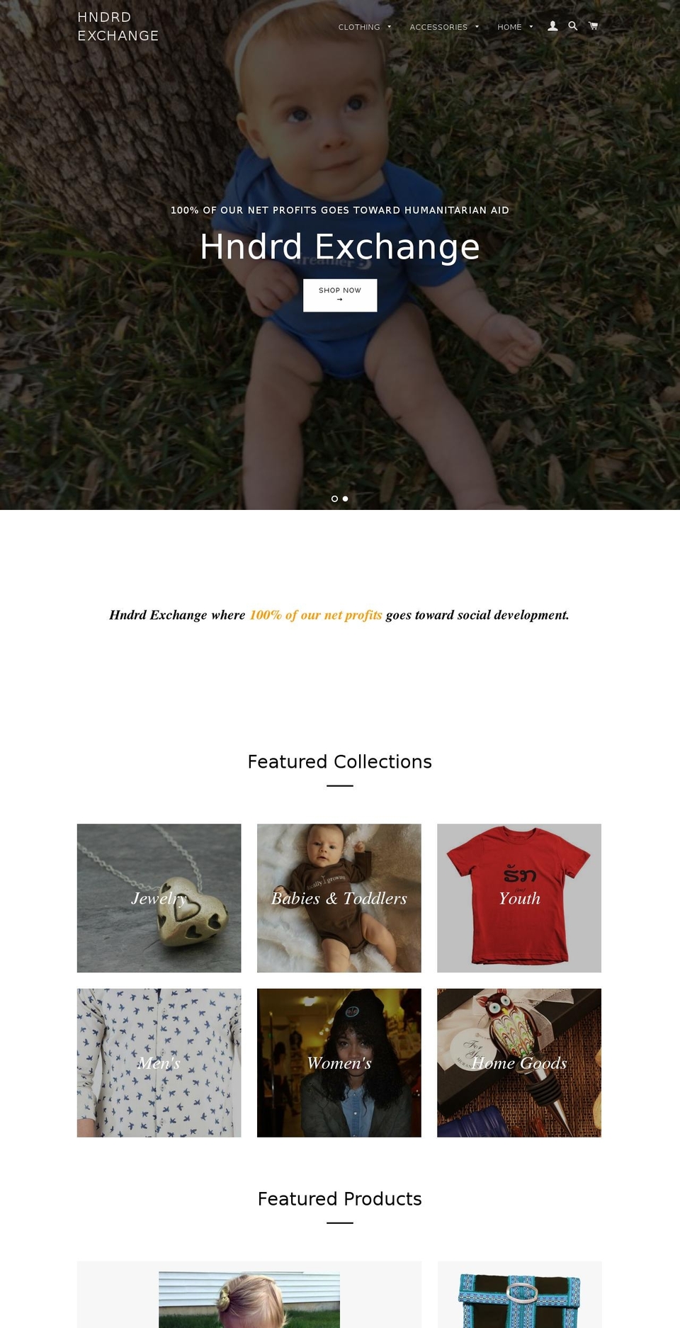 hndrd.com shopify website screenshot
