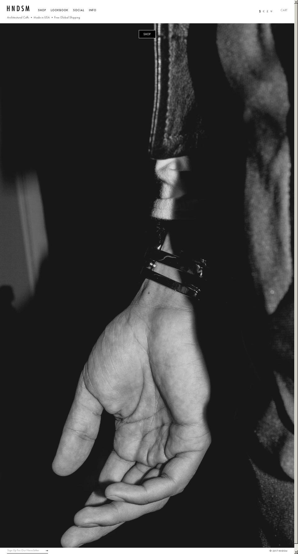 hndsm.com shopify website screenshot