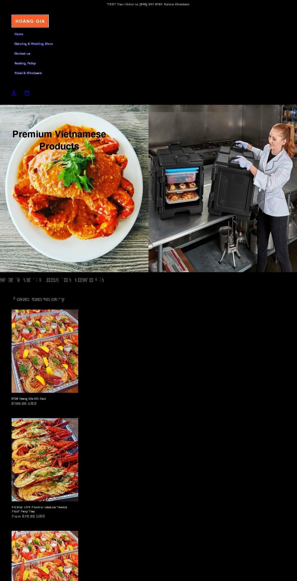 hoanggiasecret.com shopify website screenshot