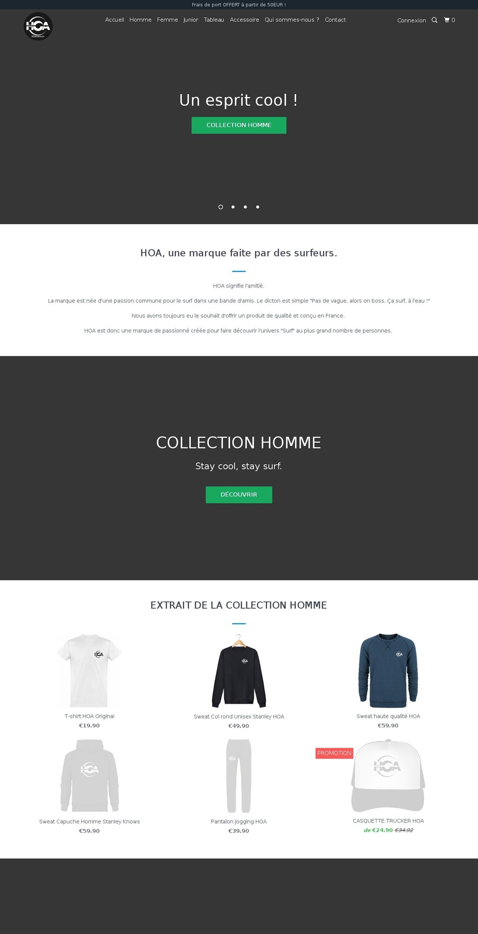 hoasurf.com — Shopify storefront screenshot