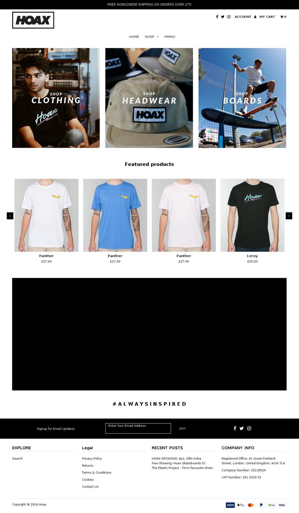 hoaxclothing.com — Shopify storefront screenshot
