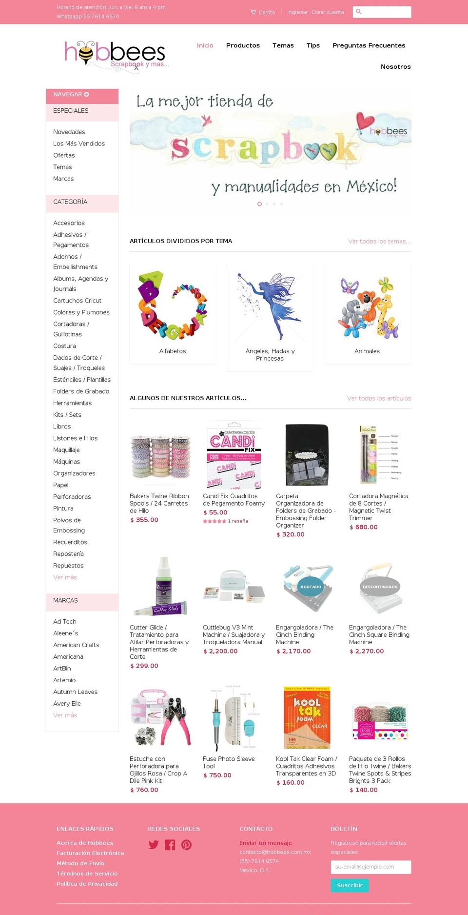 hobbees.com.mx shopify website screenshot