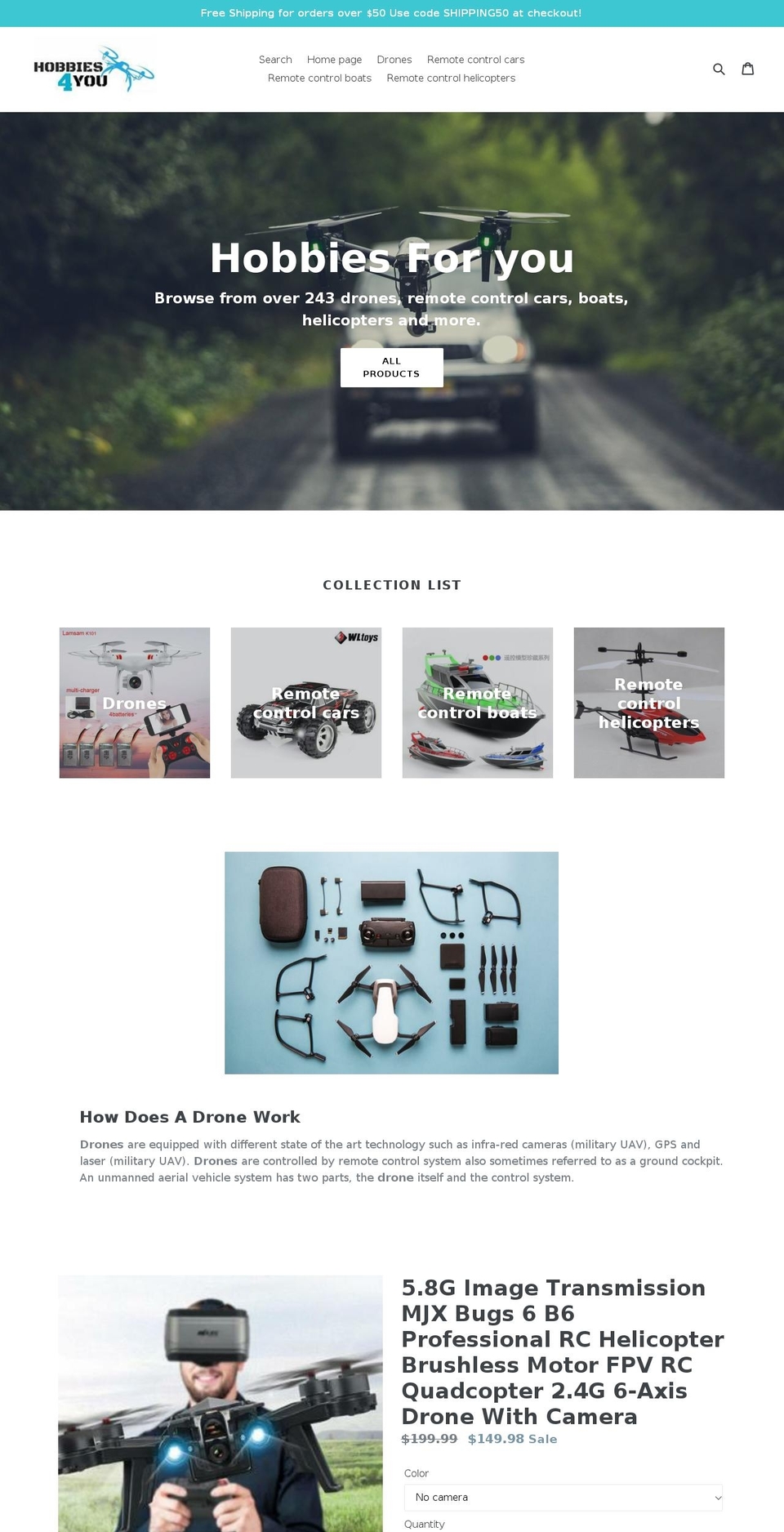 hobbies4you.com — Shopify storefront screenshot
