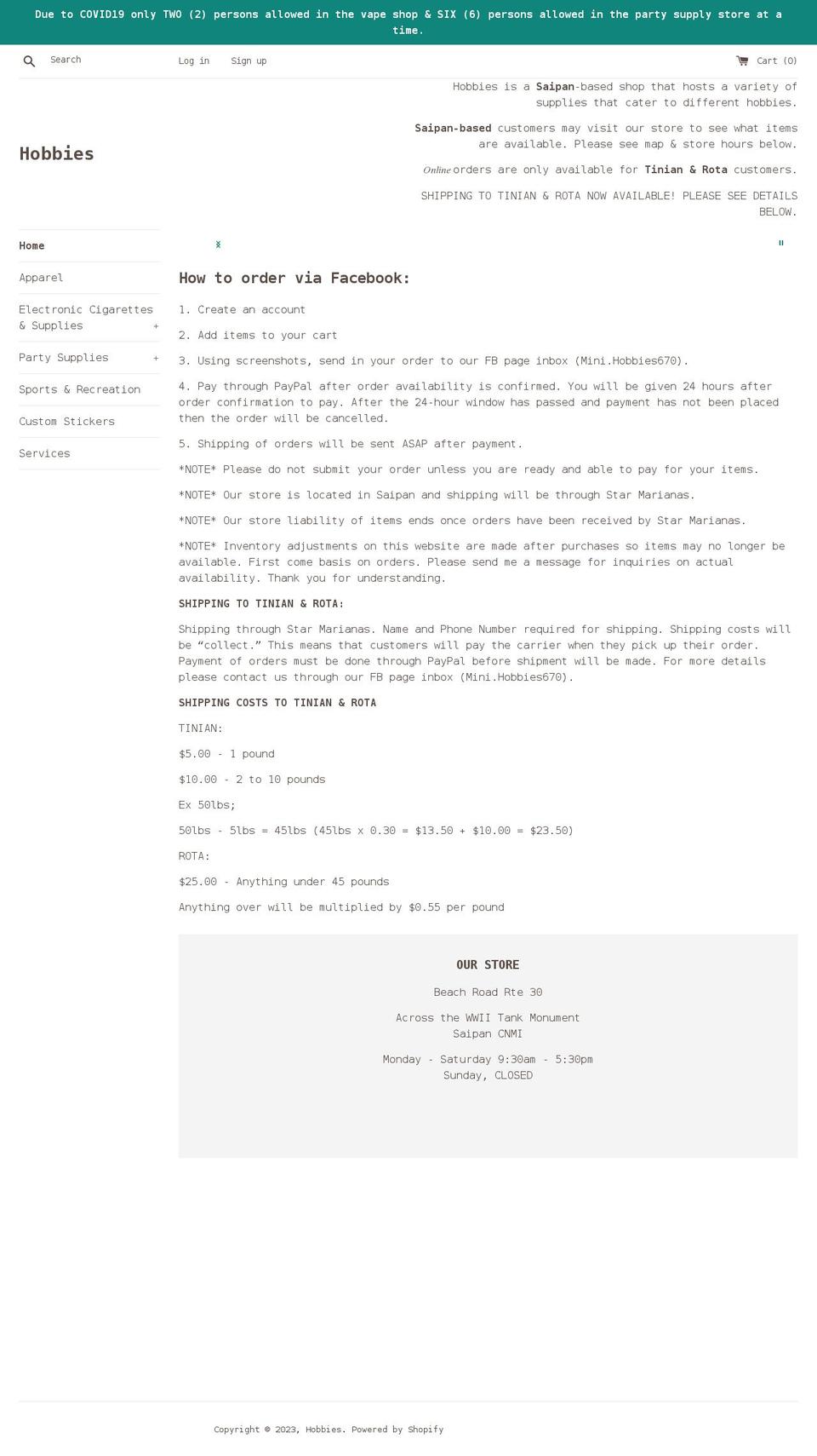 hobbies670.com shopify website screenshot