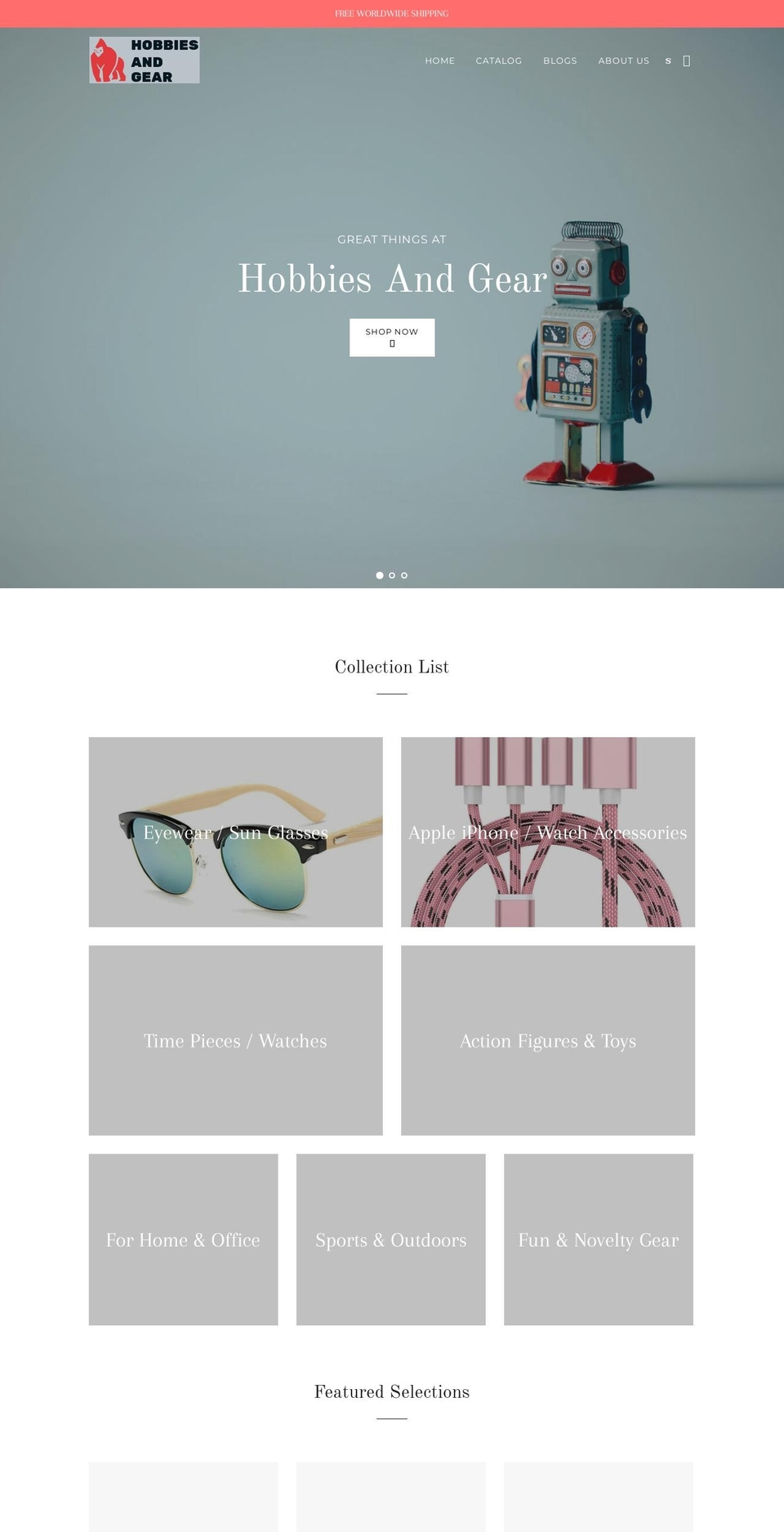 hobbiesandgear.com shopify website screenshot