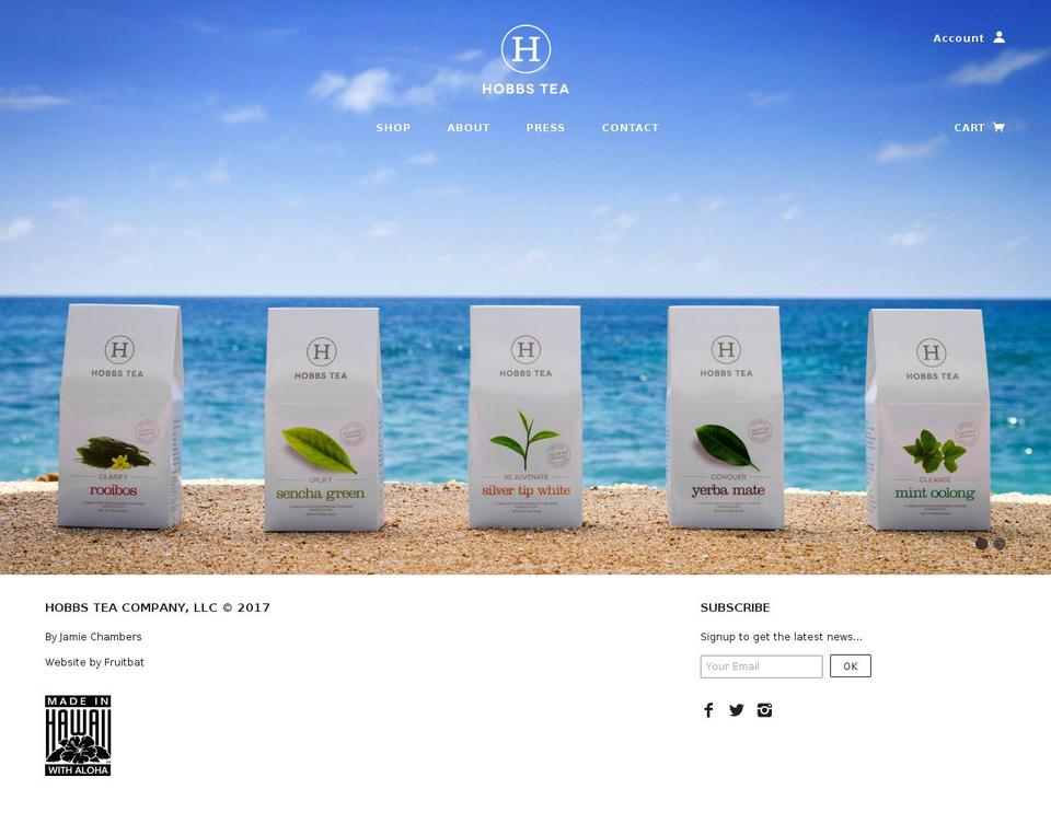 hobbstea.com shopify website screenshot