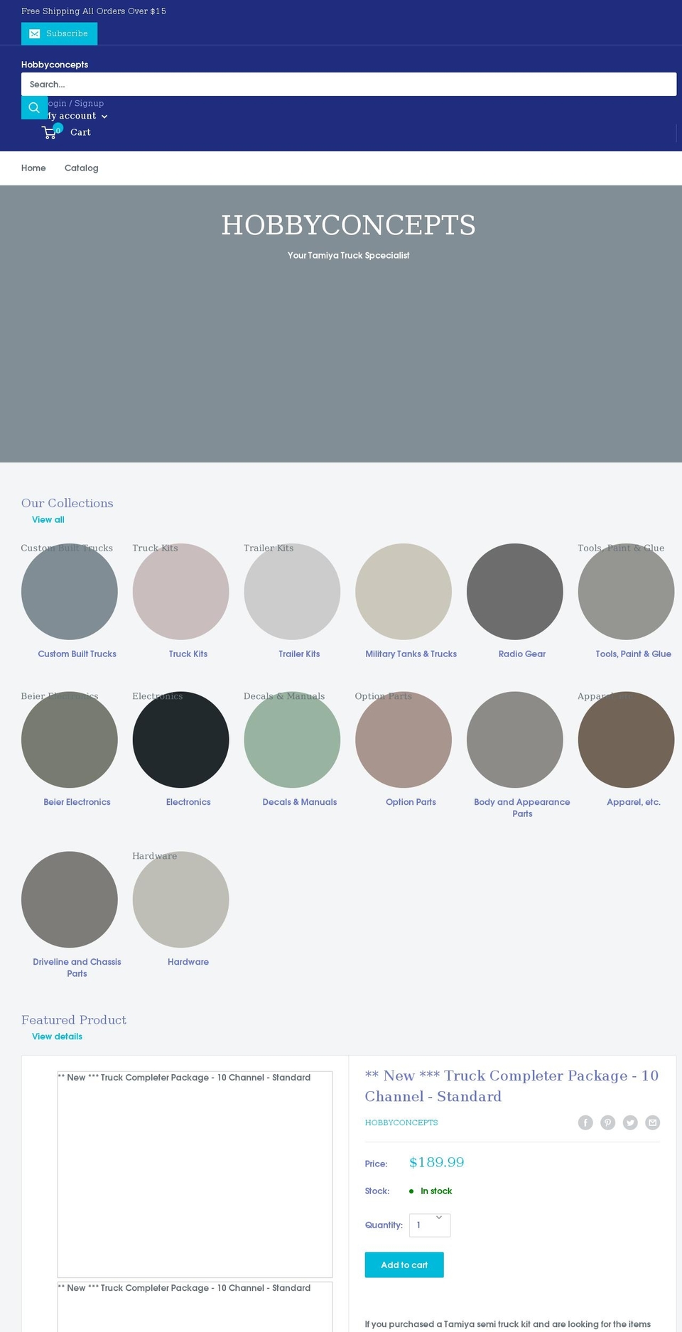 hobbyconcepts.net shopify website screenshot