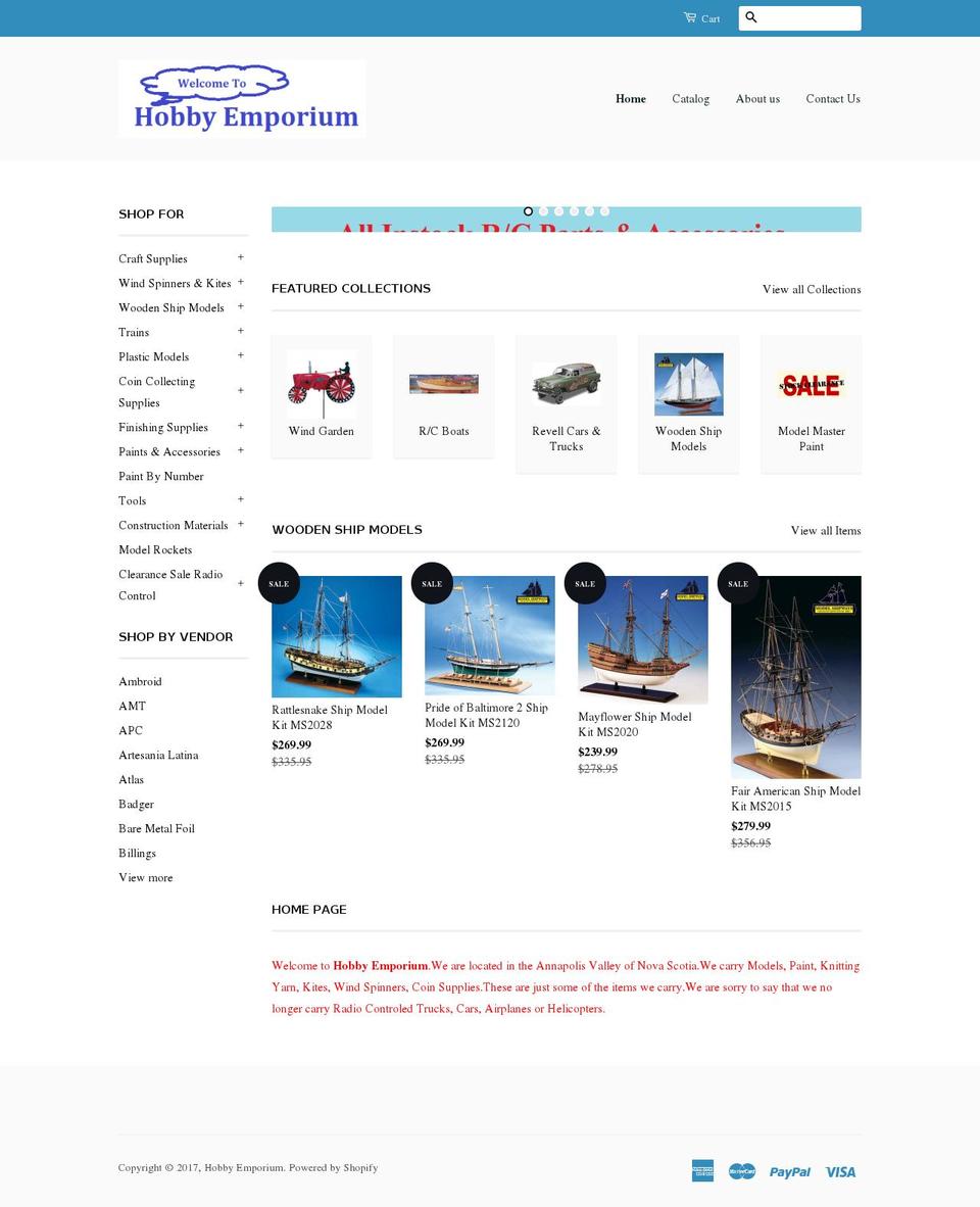 hobbyemporium.ca shopify website screenshot