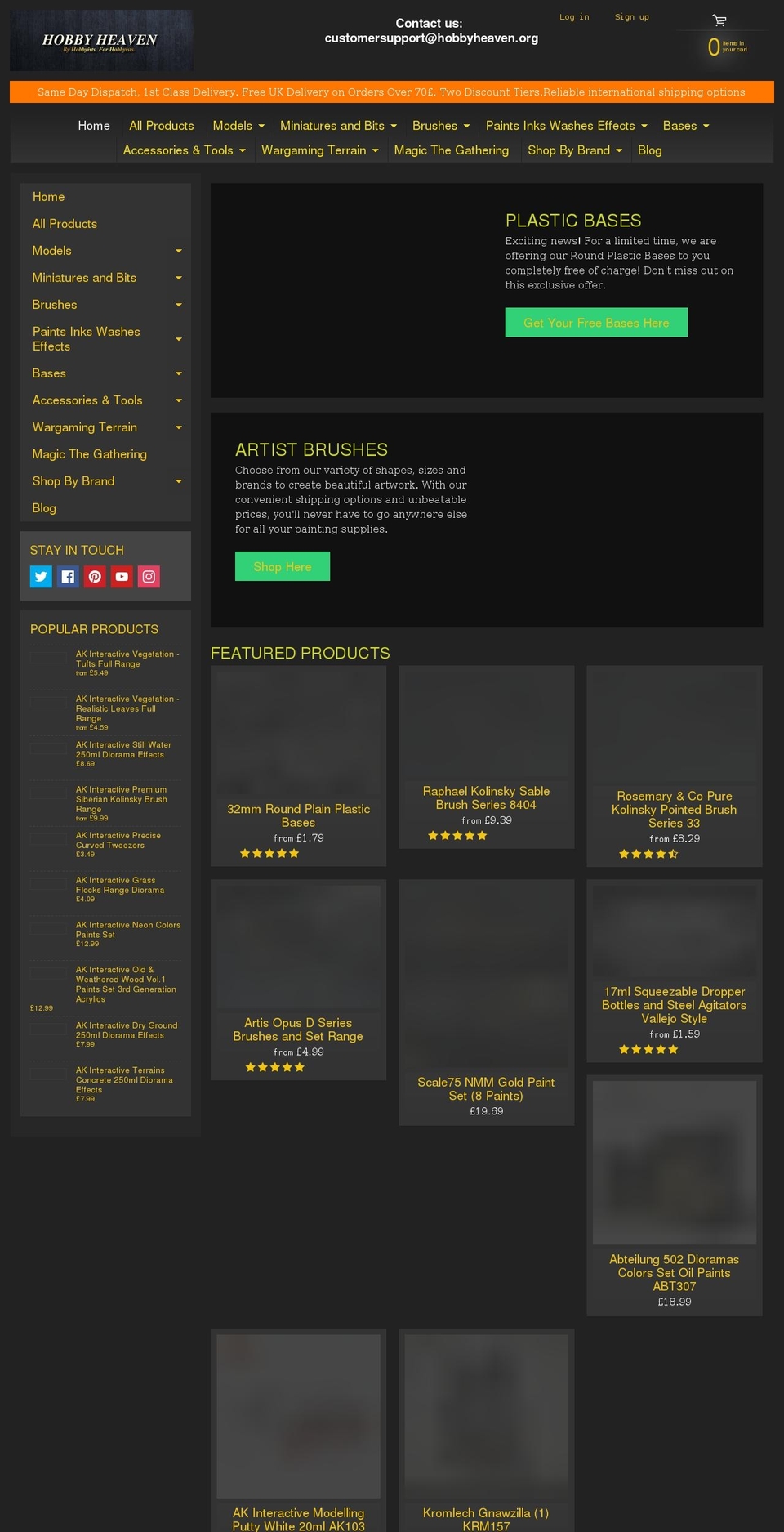 hobbyheaven.org shopify website screenshot