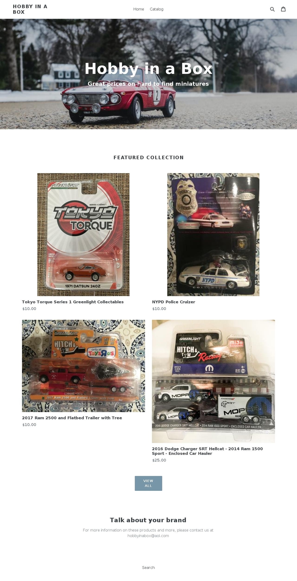 hobbyinabox.com — Shopify storefront screenshot