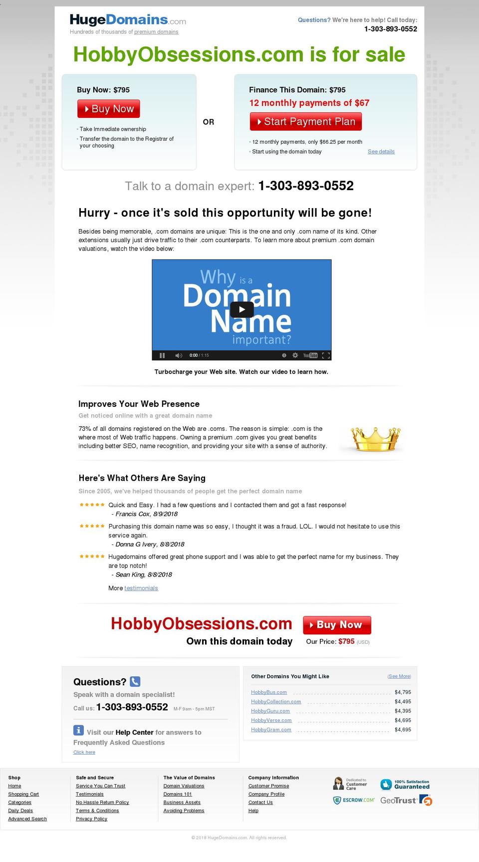 hobbyobsessions.com shopify website screenshot