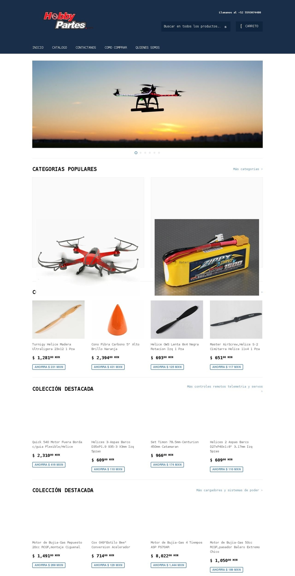 hobbypartes.com shopify website screenshot