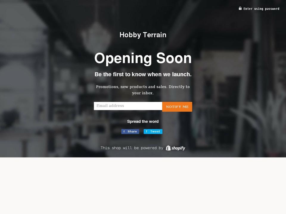 hobbyterrain.com shopify website screenshot