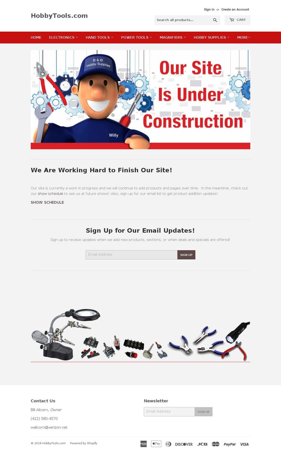 hobbytools.com shopify website screenshot