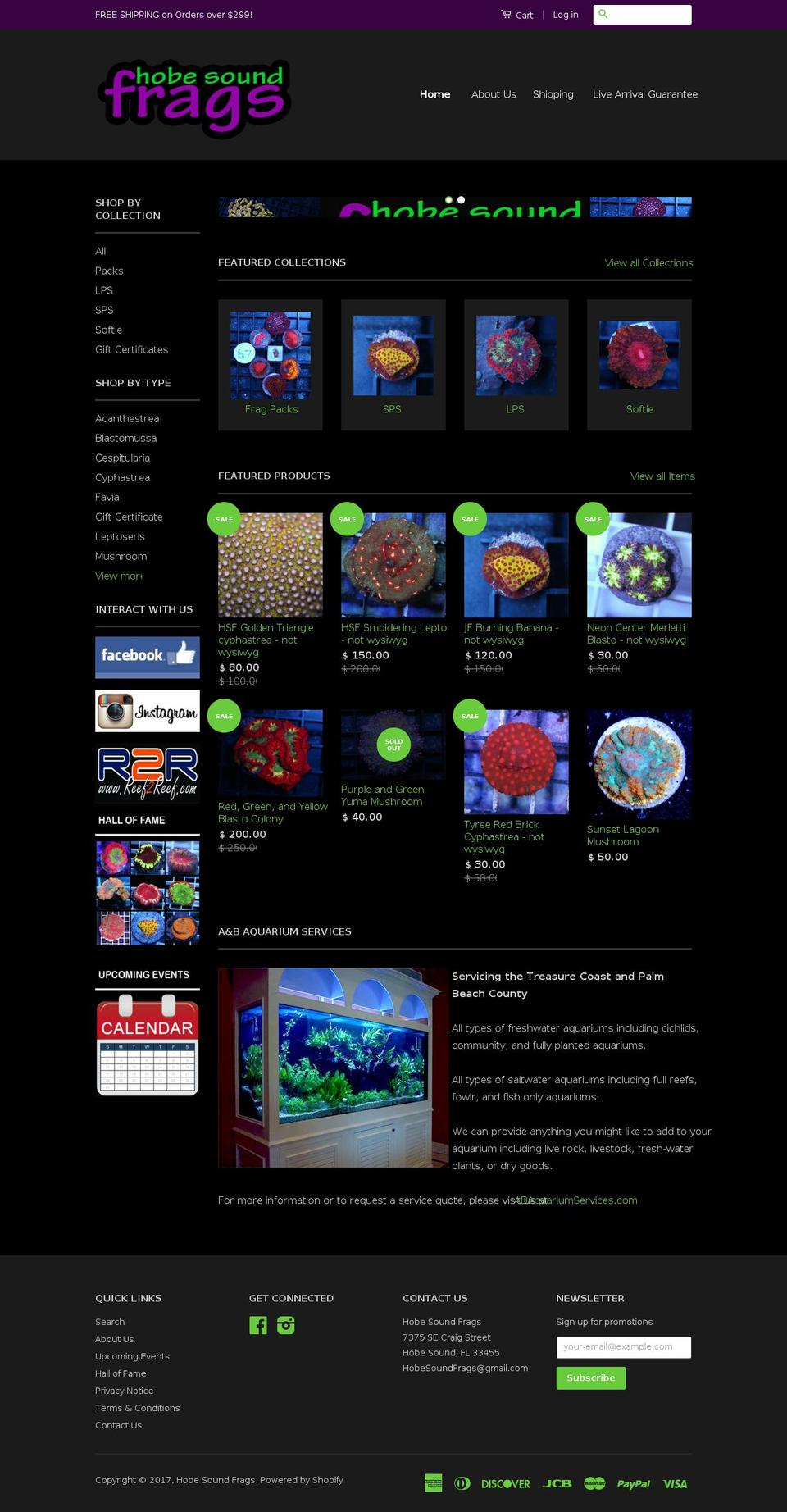 hobesoundfrags.com shopify website screenshot