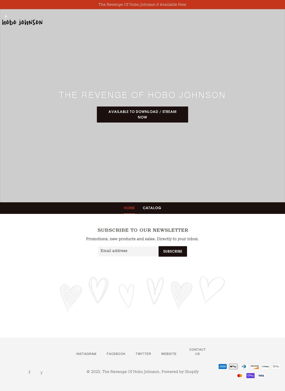 hobosrevenge.com shopify website screenshot