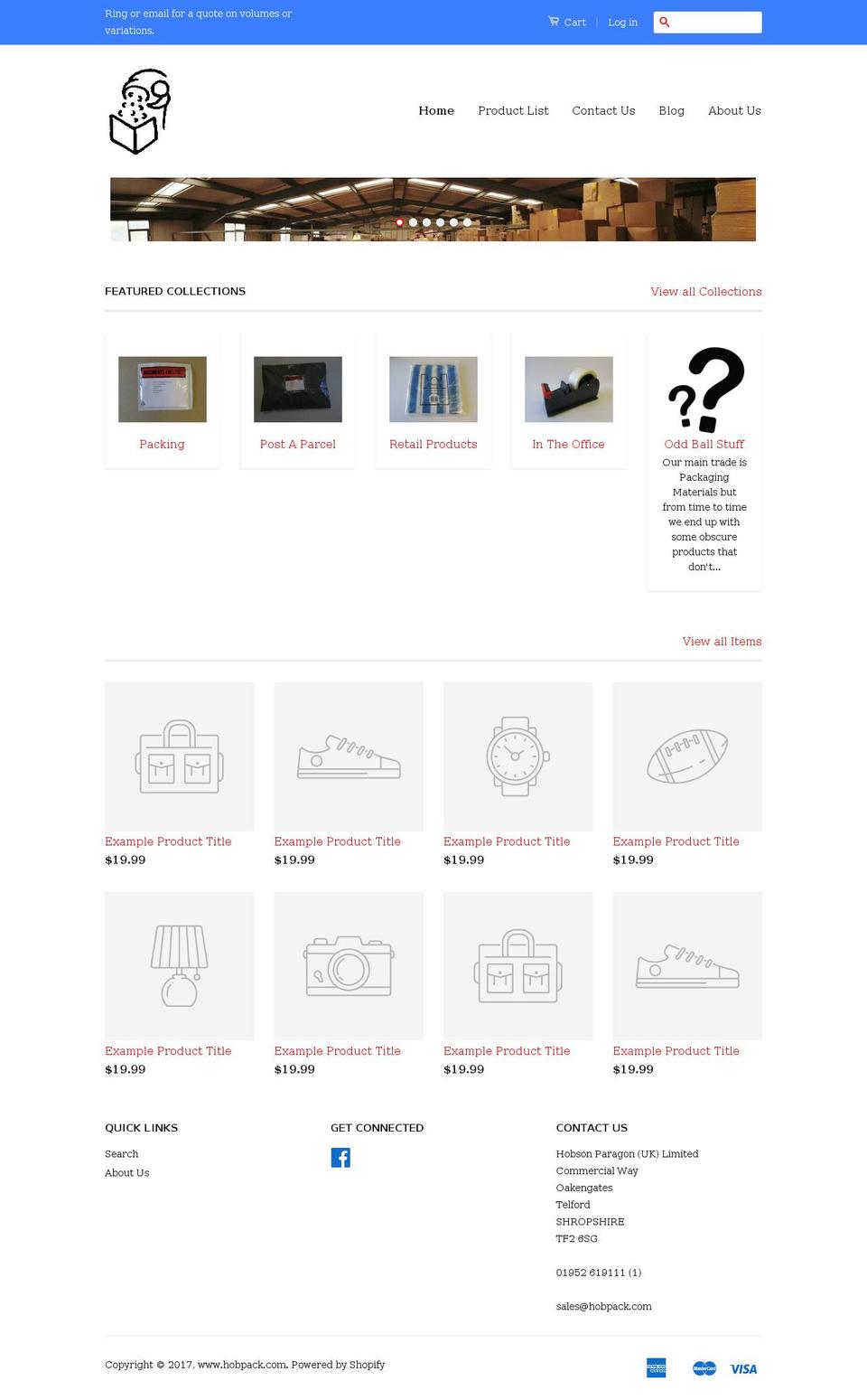 hobpack.com shopify website screenshot