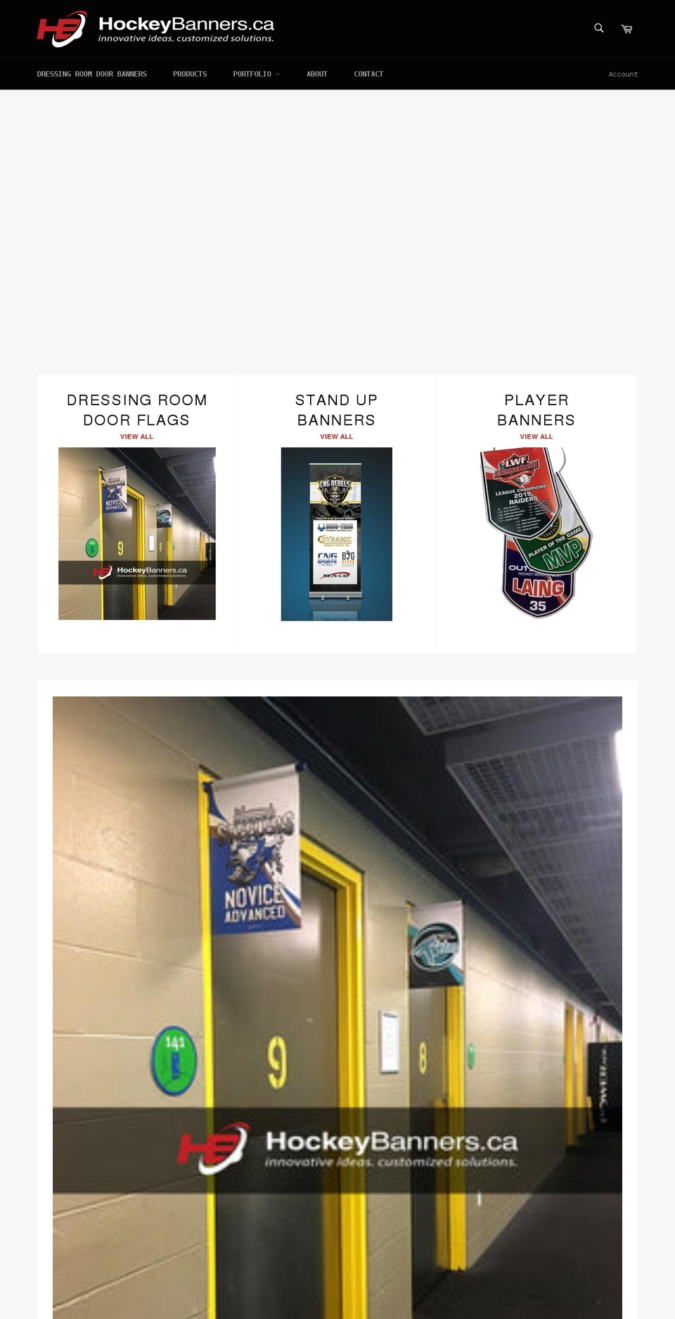 hockeybanners.ca shopify website screenshot
