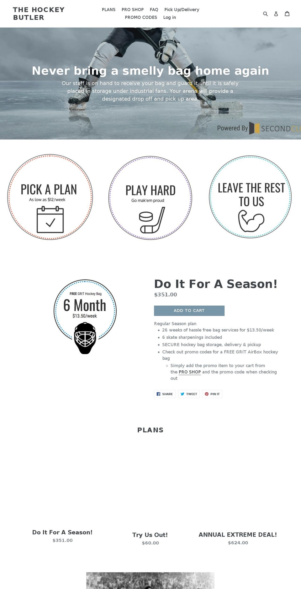 hockeybutler.com — Shopify storefront screenshot
