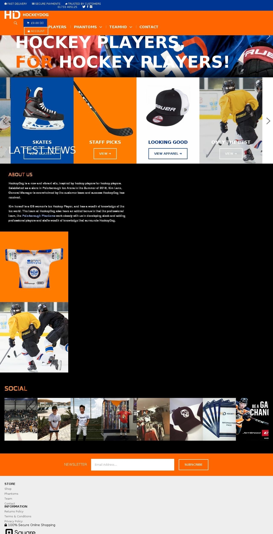 hockeydog.co.uk shopify website screenshot