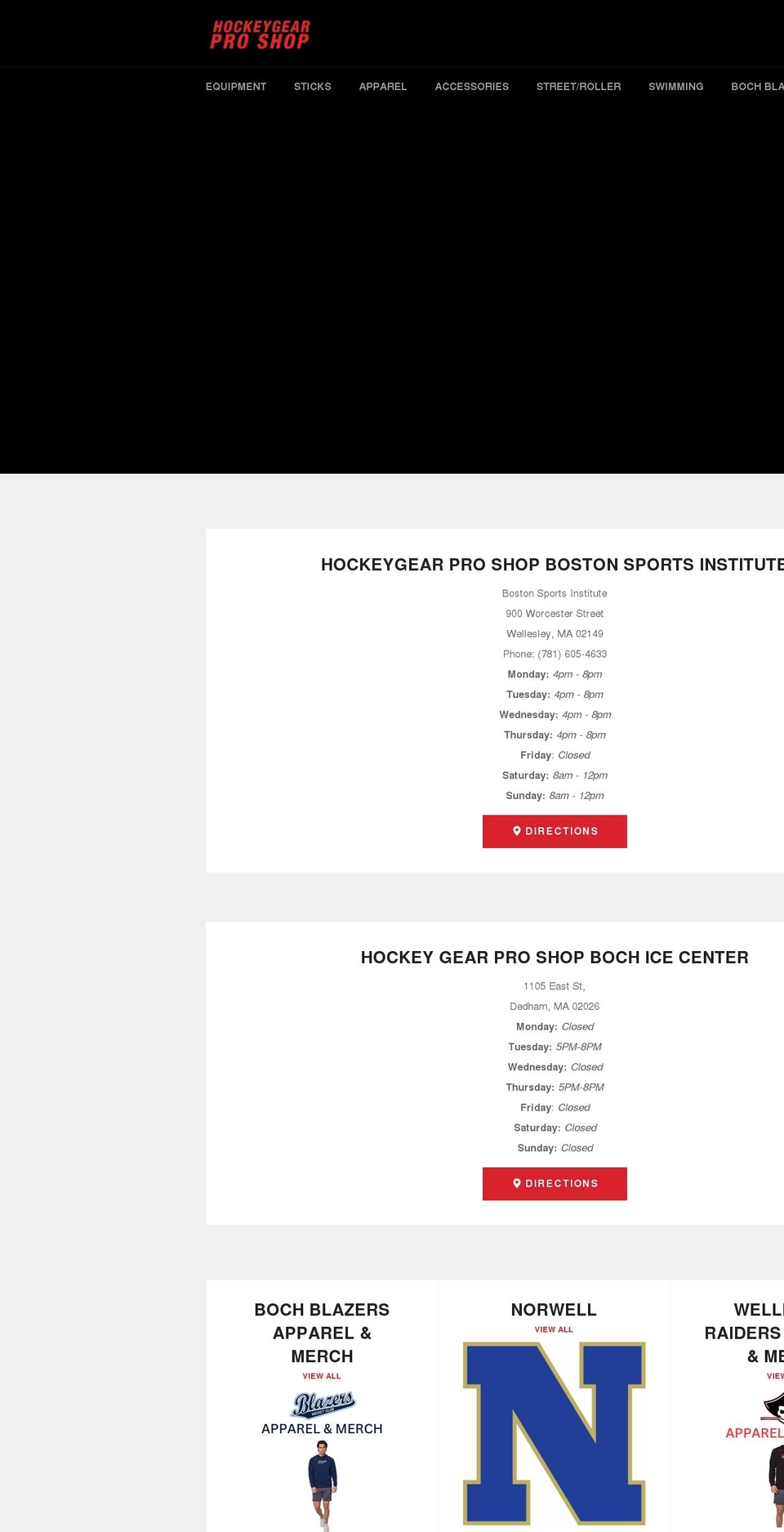 hockeygearproshop.com shopify website screenshot