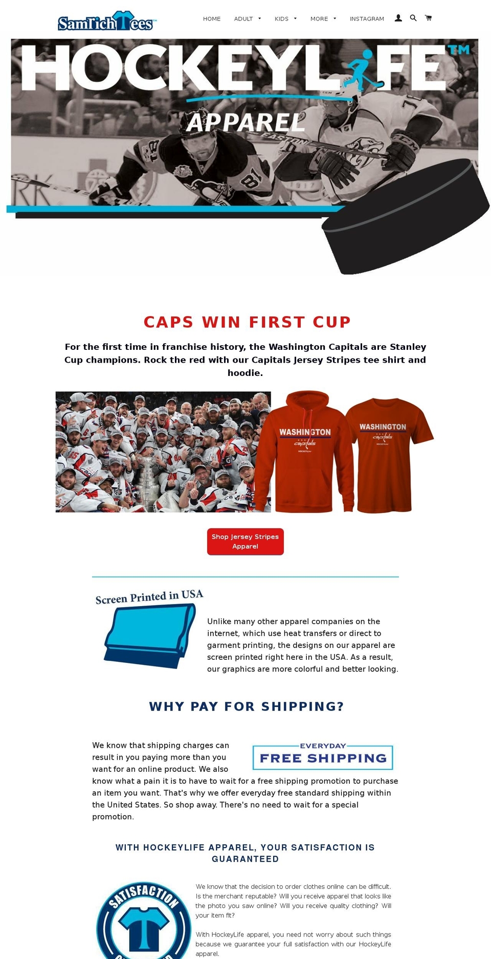 hockeylifeshirts.com shopify website screenshot