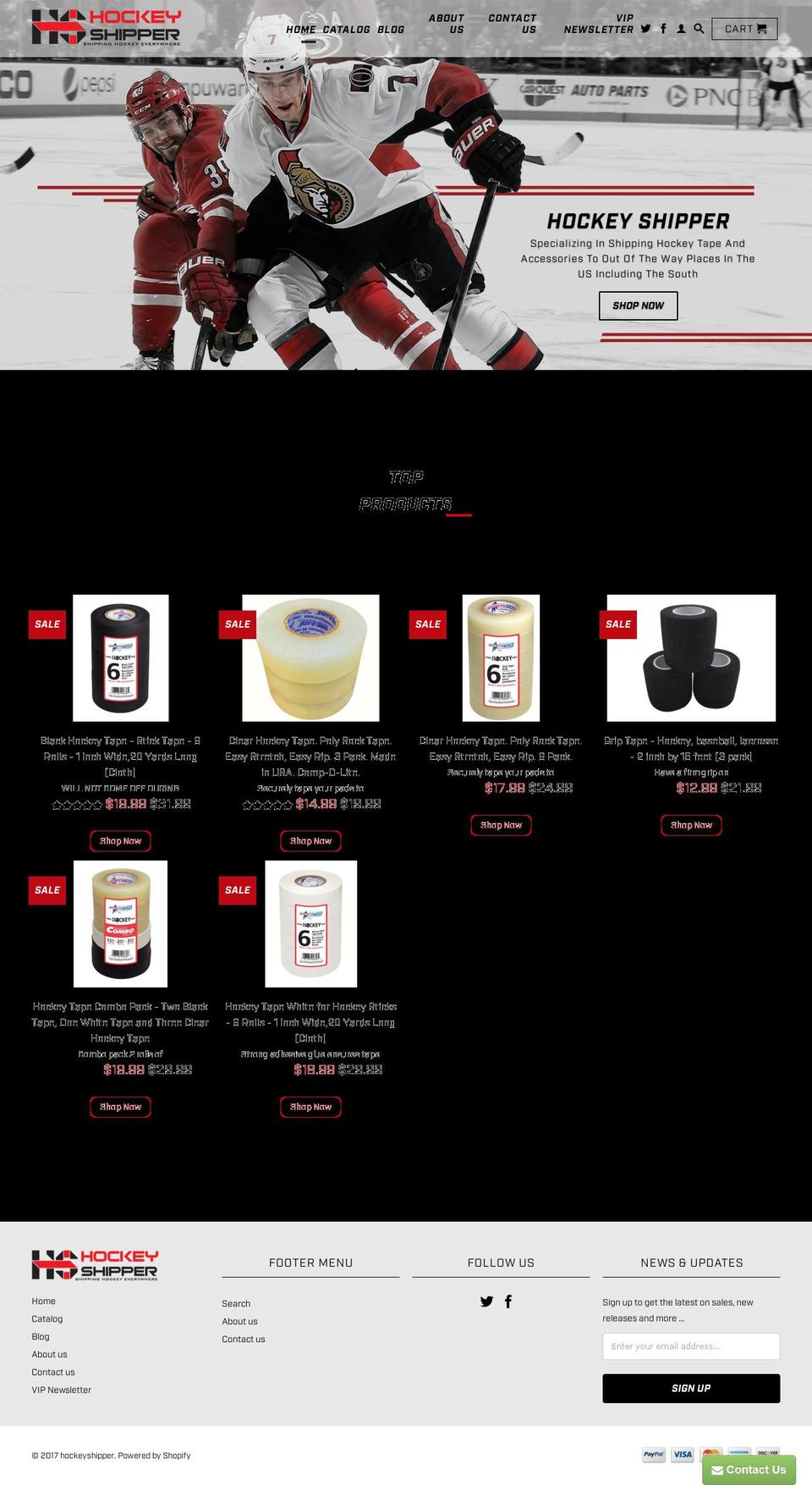 Kalles Shopify theme site example hockeyshipper.com