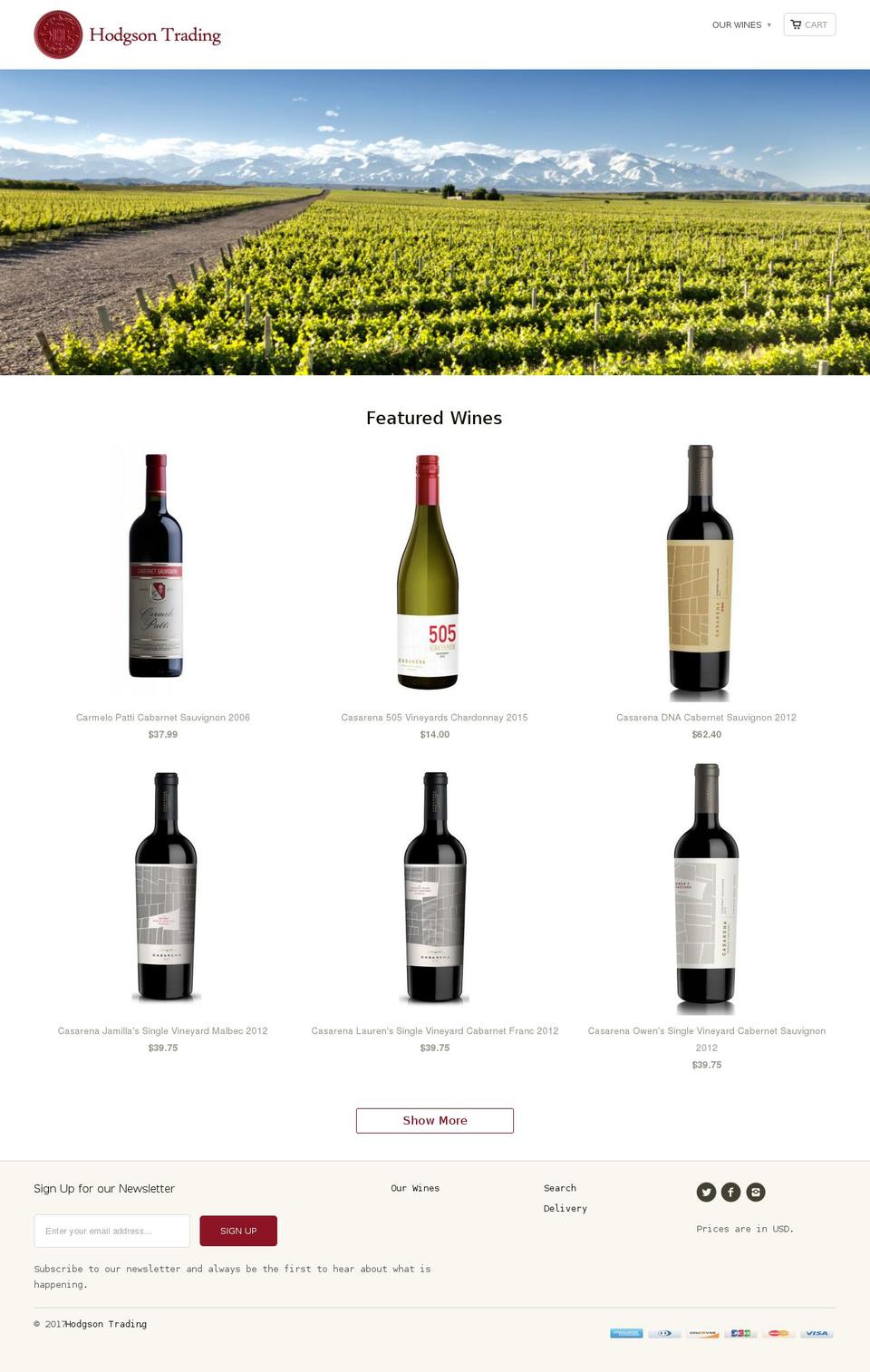 hodgson-trading.com shopify website screenshot