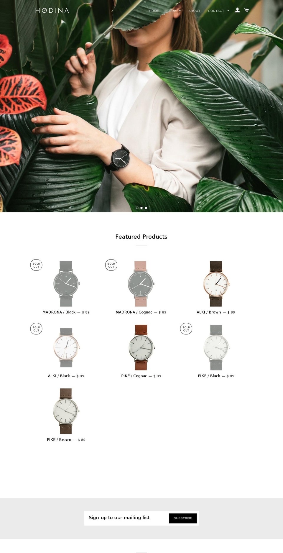 hodina.co shopify website screenshot