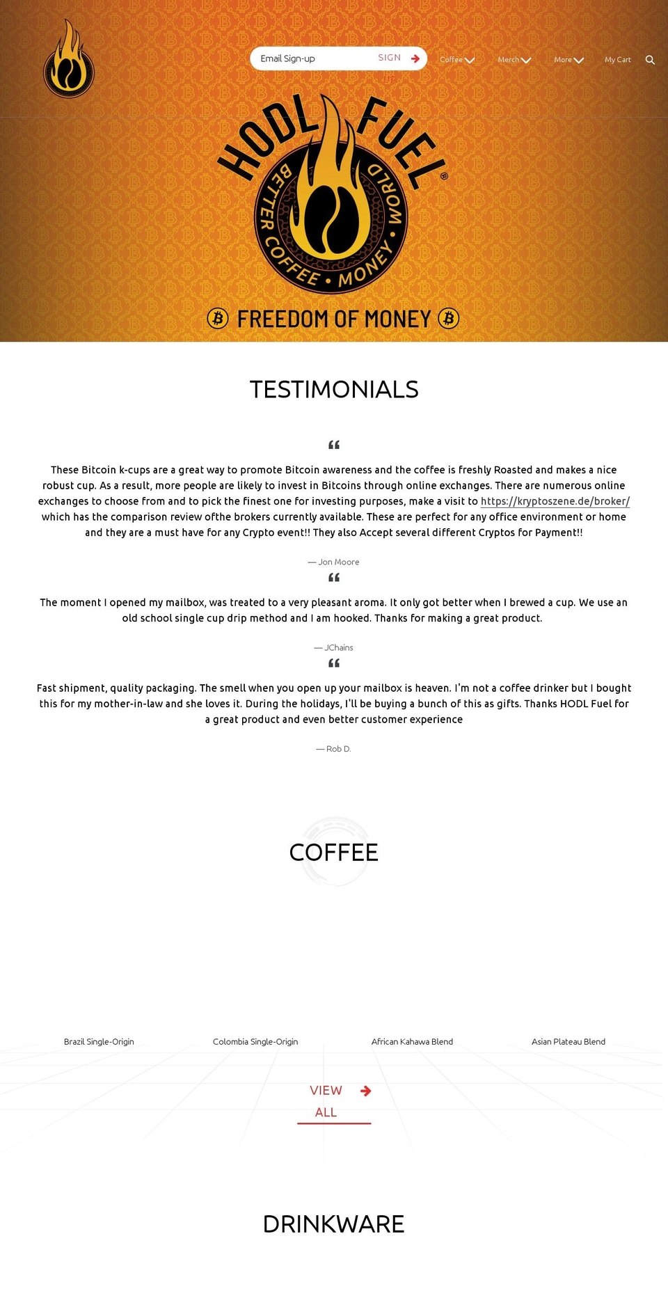 hodlfuel.com — Shopify storefront screenshot